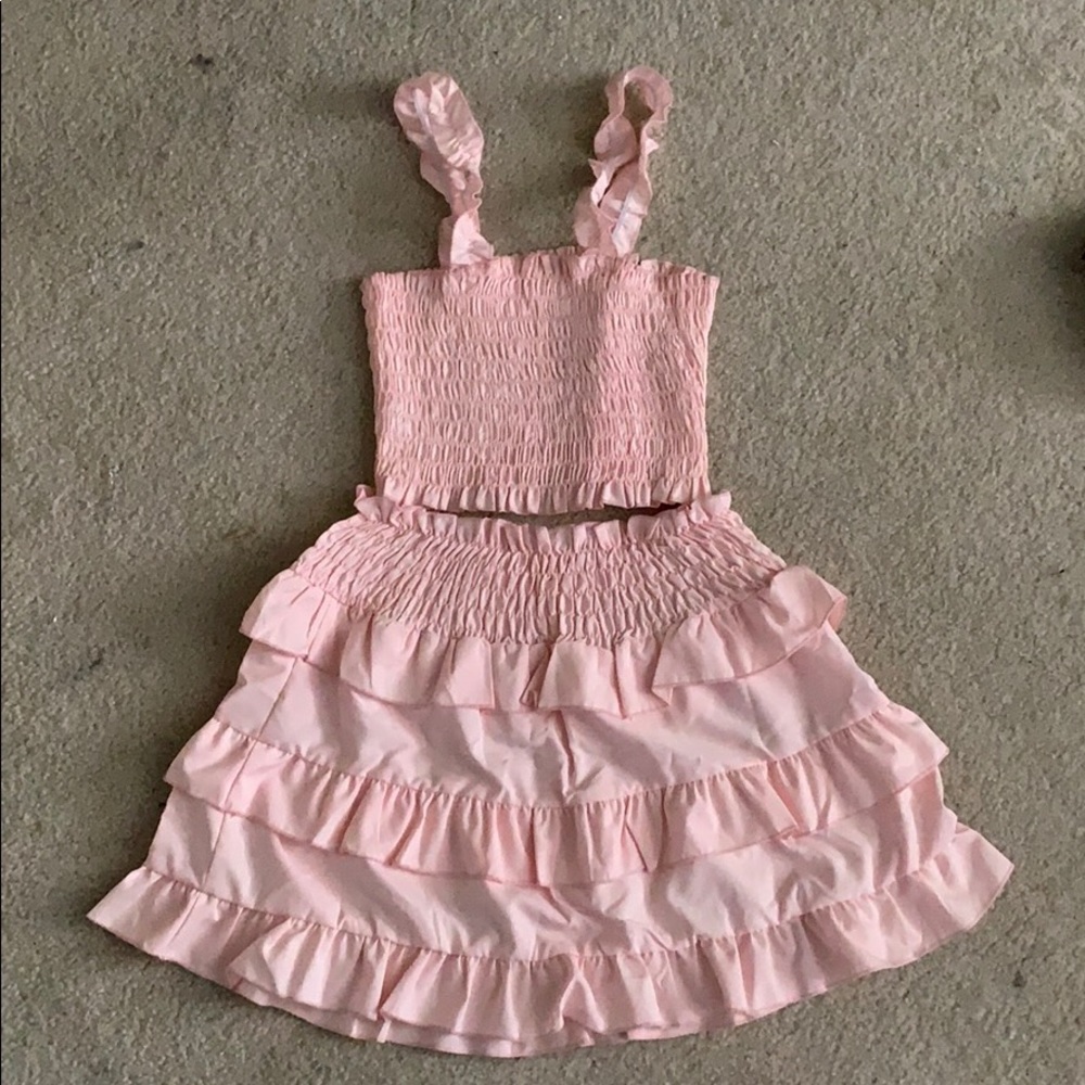 light pink shirt and top set